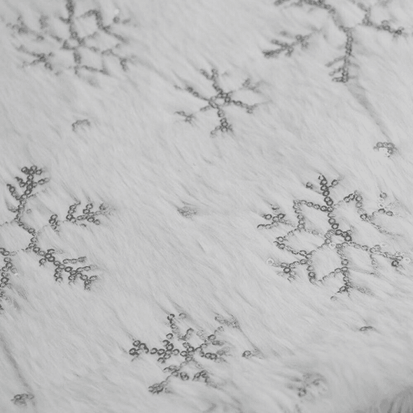 White Gold Faux Fur Christmas Tree Skirt - Aroflit