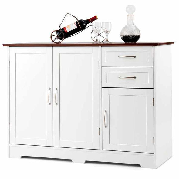 White Kitchen Buffet Sideboard Cabinet - Aroflit