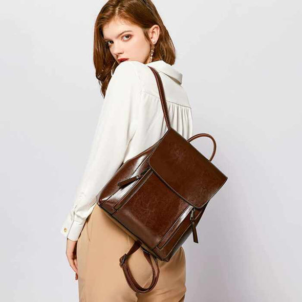 Women’s leather backpack - Aroflit
