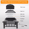 Wood Burning Fire Pit Backyard Fireplace with Cover, 32" Heater - Aroflit