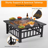 Wood Burning Fire Pit Backyard Fireplace with Cover, 32" Heater - Aroflit