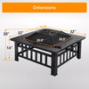 Wood Burning Fire Pit Backyard Fireplace with Cover, 32" Heater - Aroflit