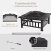 Wood Burning Fire Pit Backyard Fireplace with Cover, 32" Heater - Aroflit