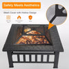 Wood Burning Fire Pit Backyard Fireplace with Cover, 32" Heater - Aroflit