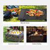 Wood Burning Fire Pit Backyard Fireplace with Cover, 32" Heater - Aroflit