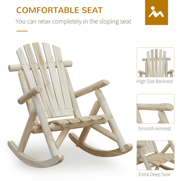 Wooden Adirondack All Weather Rocking Chair - Aroflit