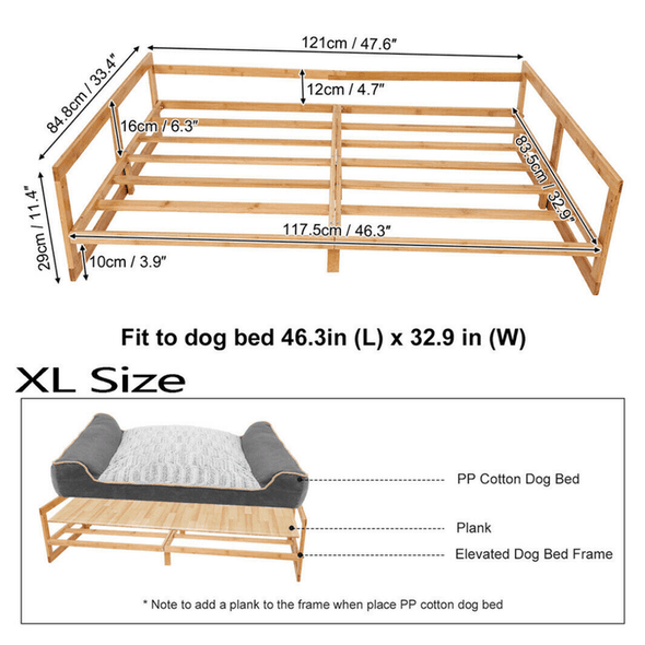 Wooden Elevated Pet Dog Bed Cots - Aroflit