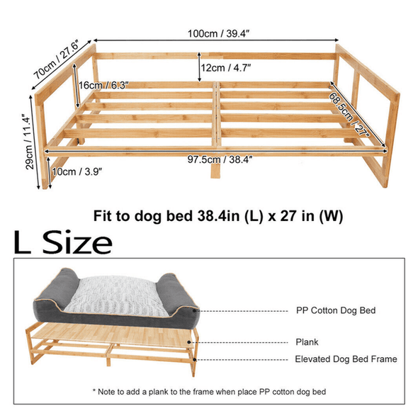 Wooden Elevated Pet Dog Bed Cots - Aroflit