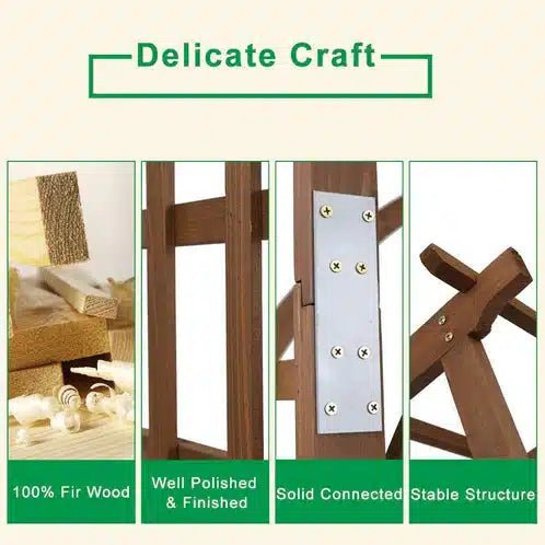 Wooden Garden Arbor Trellis For Climbing Rose & Plants - Aroflit