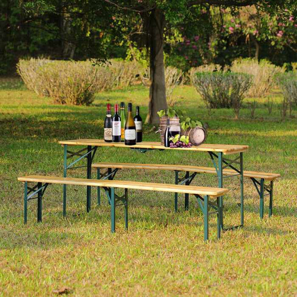 Wooden Garden Picnic Bench Folding Camping Picnic Table - Aroflit