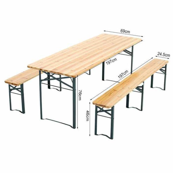 Wooden Garden Picnic Bench Folding Camping Picnic Table - Aroflit