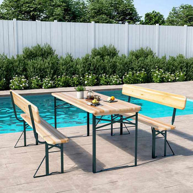 Wooden Garden Picnic Bench Folding Camping Picnic Table - Aroflit