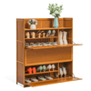 Wooden Narrow Entryway Shoe Storage Cabinet - Aroflit