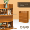Wooden Narrow Entryway Shoe Storage Cabinet - Aroflit