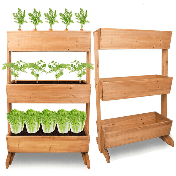 Wooden Raised Standing Garden Bed Vegetable Planter Boxes - Aroflit