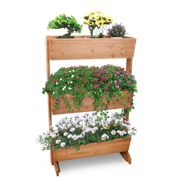 Wooden Raised Standing Garden Bed Vegetable Planter Boxes - Aroflit