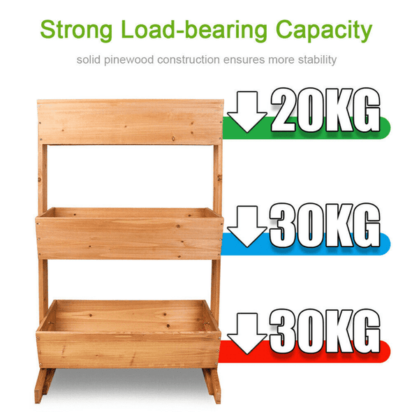 Wooden Raised Standing Garden Bed Vegetable Planter Boxes - Aroflit