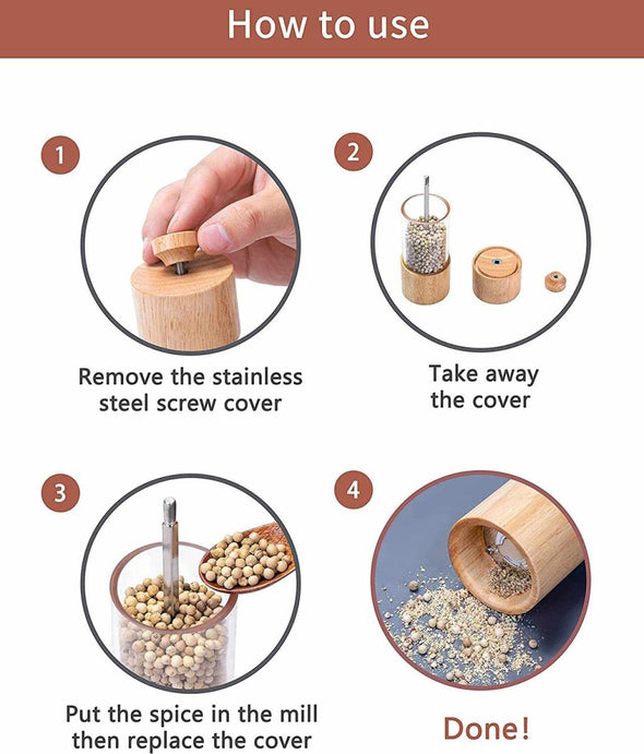 Wooden Salt and Pepper Mills - Aroflit