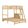 Wooden Twin Over Full Bunk Bed With Desk - Aroflit