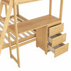 Wooden Twin Over Full Bunk Bed With Desk - Aroflit