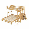 Wooden Twin Over Full Bunk Bed With Desk - Aroflit