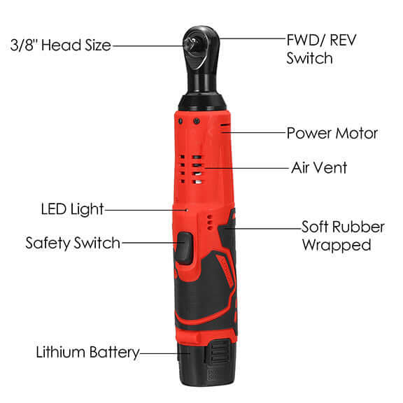 12V 65Nm Cordless Ratchet Wrench - Aroflit