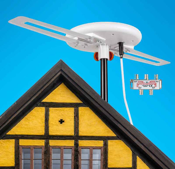 150 Miles Amplified Outdoor Long Range Omni Directional Digital HD TV Antenna - Aroflit