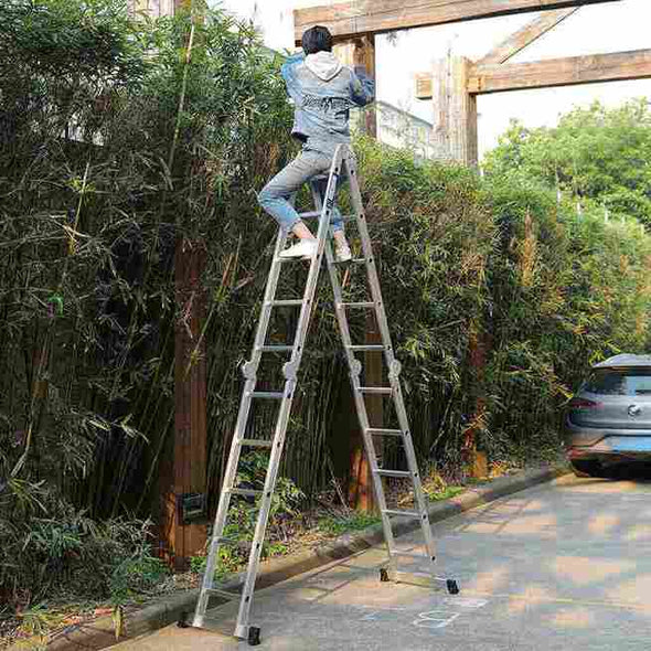 15.5FT Telescoping Extension Ladder - Aluminium collapsible ladder - Aroflit