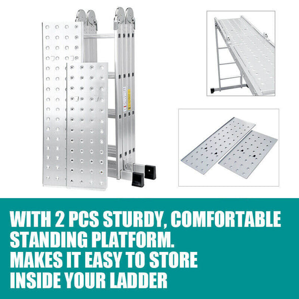 15.5FT Telescoping Extension Ladder - Aluminium collapsible ladder - Aroflit