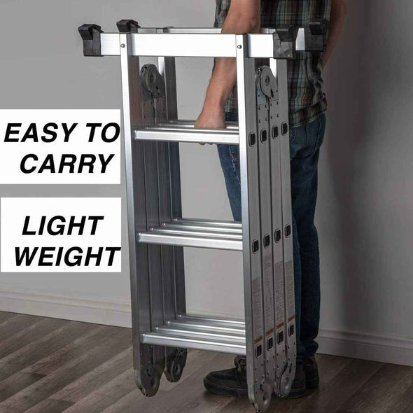 15.5FT Telescoping Extension Ladder - Aluminium collapsible ladder - Aroflit