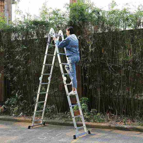 15.5FT Telescoping Extension Ladder - Aluminium collapsible ladder - Aroflit