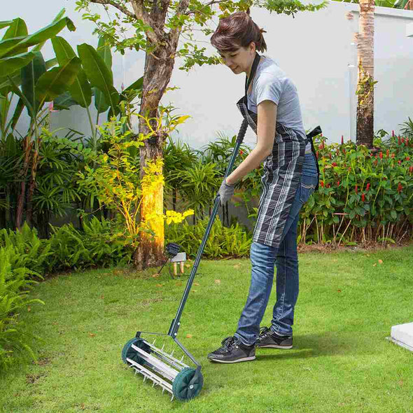 18 inch Garden Spike Roller Lawn Aerator - Gardening Tool - Aroflit