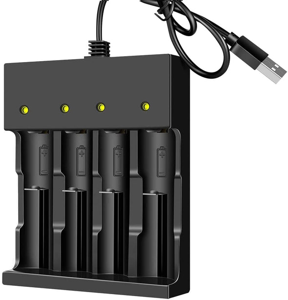 18650 Battery Charger 4 Bay Smart Universal Charger for 3.7V Rechargeable Lithium Li ion Batteries - Aroflit