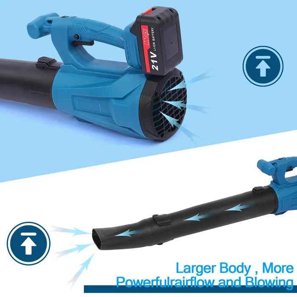 21V Battery Operated Heavy - Duty Cordless Leaf Blower Vacuum 2 Batteries - Aroflit