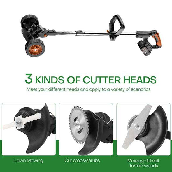 21V Electric Cordless Lawn Grass Weed Wacker Edge Trimmer - Aroflit