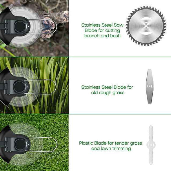 21V Electric Cordless Lawn Grass Weed Wacker Edge Trimmer - Aroflit