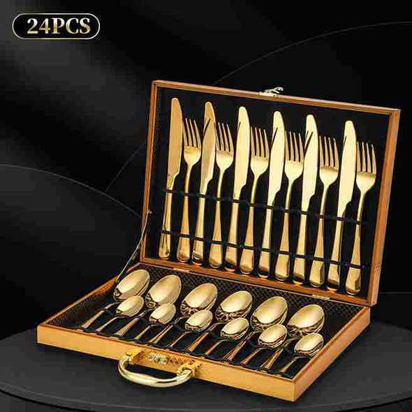 24-Piece Dinnerware Cutlery Set-Aroflit