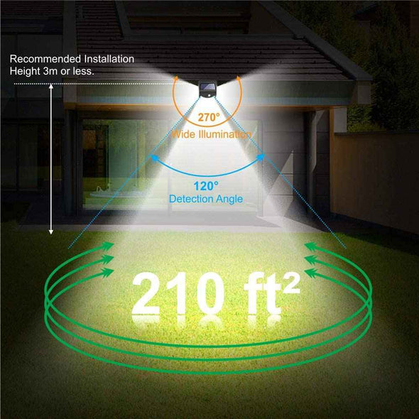 244 LED Solar Lamp with Motion Sensor - LED Solar Outdoor Lights for Patio - Aroflit