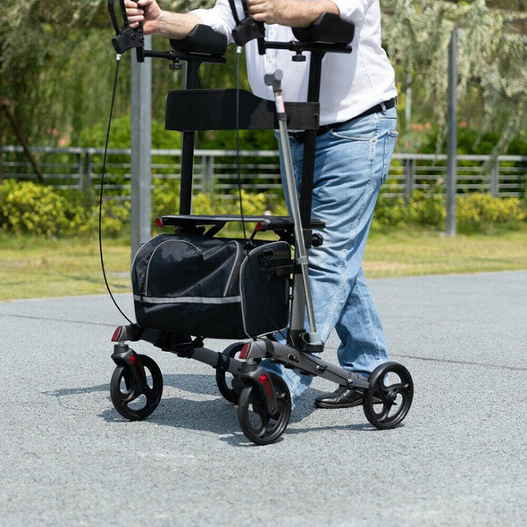 Aroflit™ Rollator Walker for Seniors and Adults with Adjustable Height Armrests and Seat