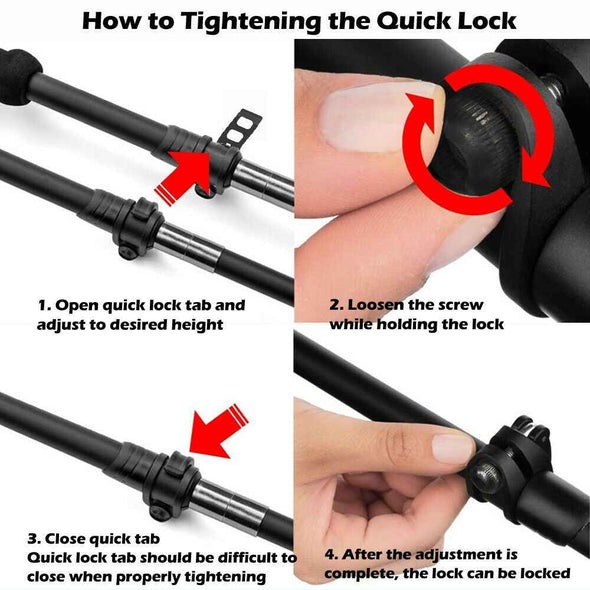 2x Ultralight Trekking Hiking Pole Walking Stick With Adjustable Anti - Shock - Aroflit