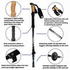 2x Ultralight Trekking Hiking Pole Walking Stick With Adjustable Anti-Shock-Aroflit