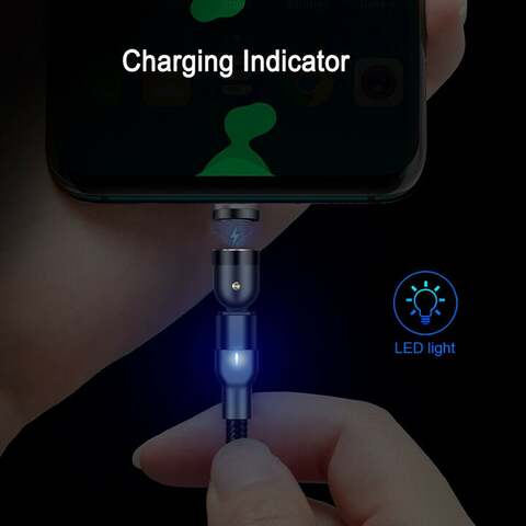 3 - In - 1 Magnetic Fast Charging Phone Cable - 540° Magnetic Rotating Charging Cable for Driving - Aroflit