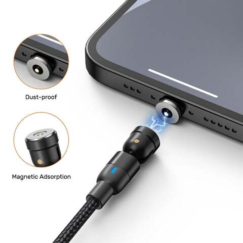 3 - In - 1 Magnetic Fast Charging Phone Cable - 540° Magnetic Rotating Charging Cable for Driving - Aroflit