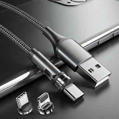 3 - In - 1 Magnetic Fast Charging Phone Cable - 540° Magnetic Rotating Charging Cable for Driving - Aroflit