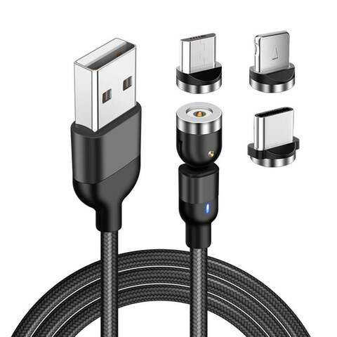 3 - In - 1 Magnetic Fast Charging Phone Cable - 540° Magnetic Rotating Charging Cable for Driving - Aroflit