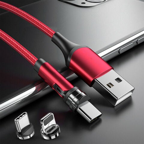 3 - In - 1 Magnetic Fast Charging Phone Cable - 540° Magnetic Rotating Charging Cable for Driving - Aroflit