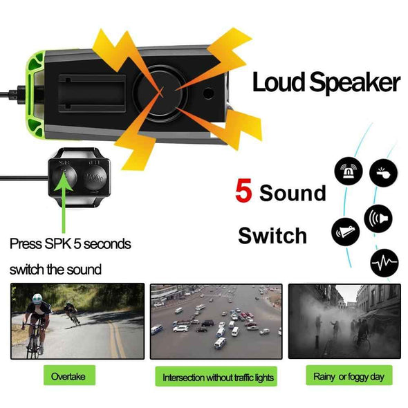 3 in 1 Wireless Bike Headlight Computer Horn - Aroflit