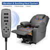 3 - Position Power Lift Recliner Chair with Massage and Heating for Elderly - Aroflit