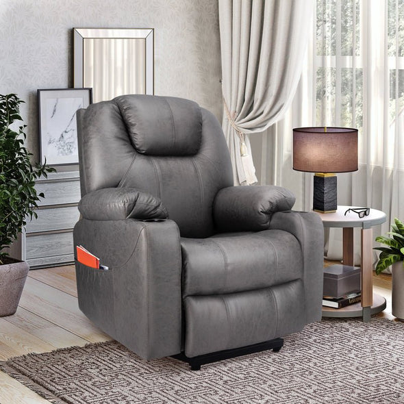 3 - Position Power Lift Recliner Chair with Massage and Heating for Elderly - Aroflit