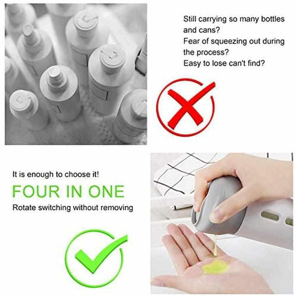 4 in 1 Lotion Shampoo Gel Travel Dispenser - Aroflit